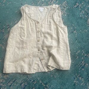 Liz Claiborne Beige Button-Up Top